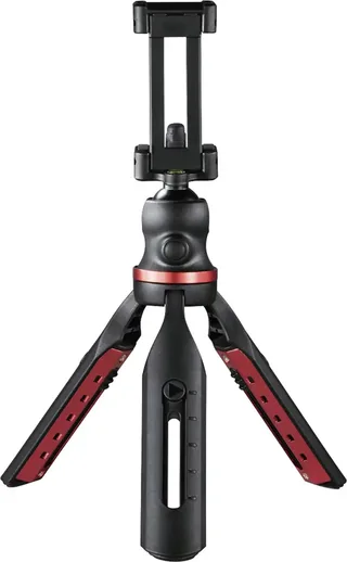 Tafelstatief 1/4 inch Werkhoogte: 16 - 19 cm Kogelkop, Waterpas, Incl. smartphonehouder van Hama in Zwart – productfoto 1 van 2