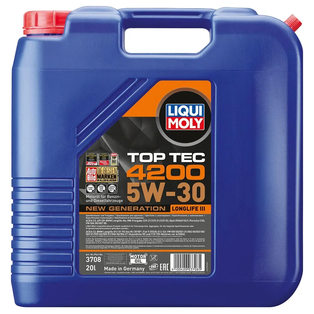 Huile Moteur Top Tec 4200 New Generation Sae 5w-30 20l de Liqui Moly – photo produit