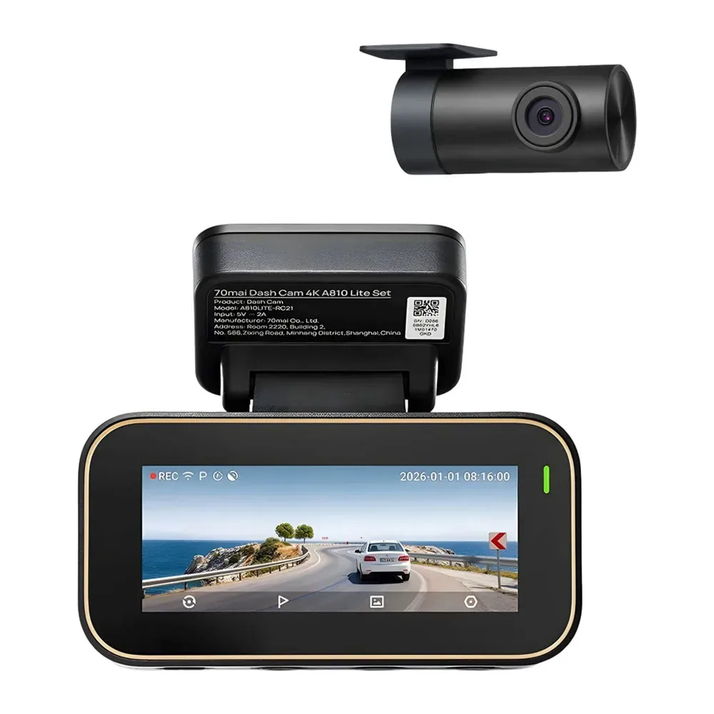 A810 Lite & Rc21 4k Dashcam fra 70mai – produktbillede