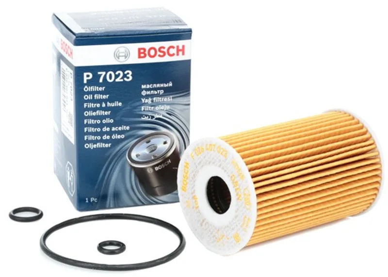 Oliefilter F 026 407 023 | OEM 03C115562 | 03C115562A | 03C115577A | Audi A1 Q3 | VW Golf Polo Passat Touran | SEAT Ibiza Leon | Škoda Fabia Octavia Rapid 1.2 TSI 1.4 TSI van Bosch – productfoto