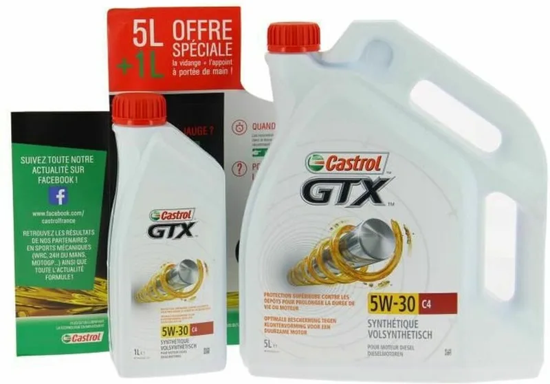 GTX 5W-30 C4 5L + 1L van Castrol – productfoto