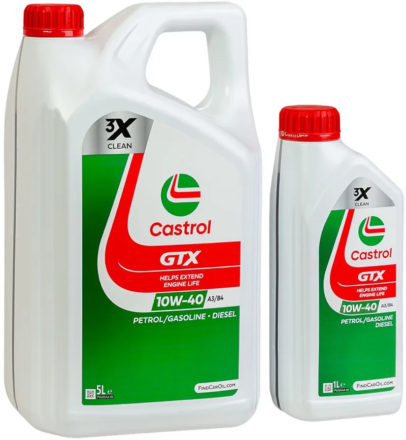 GTX olie motorolie 10W-40 10W40 6L voor benzine + diesel PKW 5L + 1L kanister van Castrol – productfoto