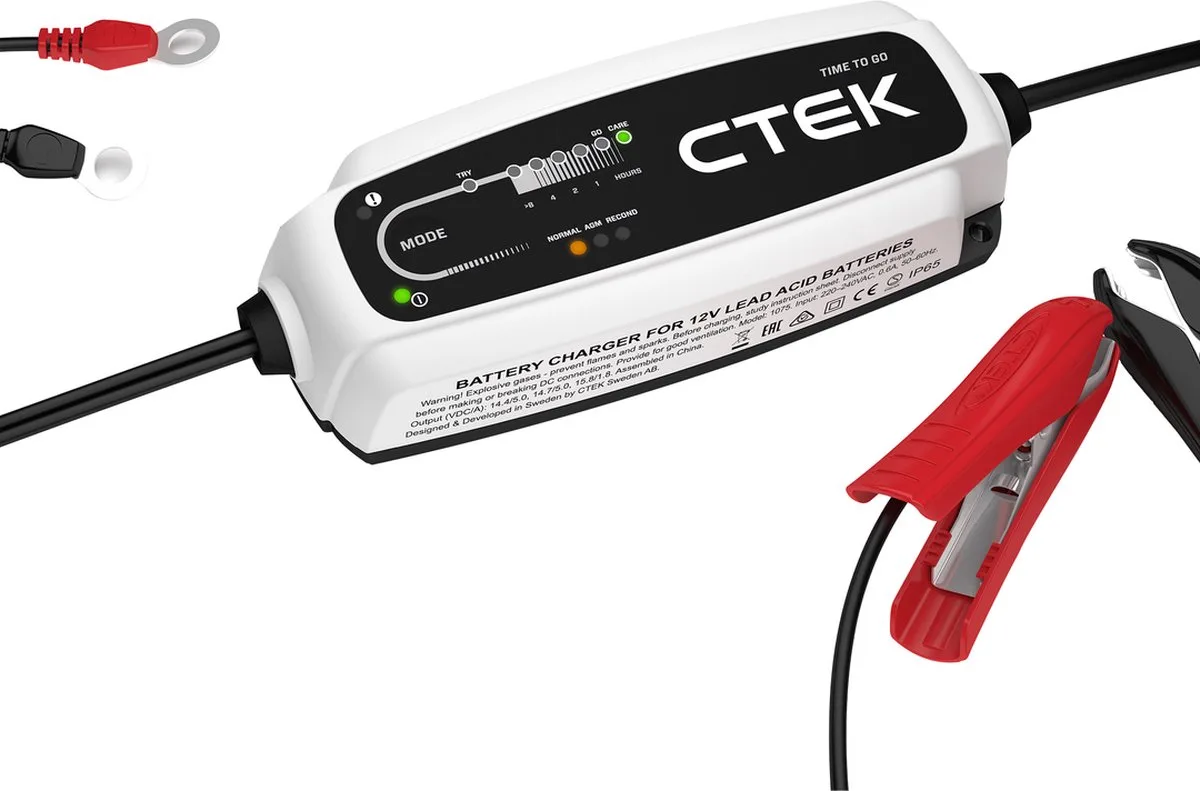 CT5 TIME TO GO - intelligente acculader van CTEK in Wit – productfoto
