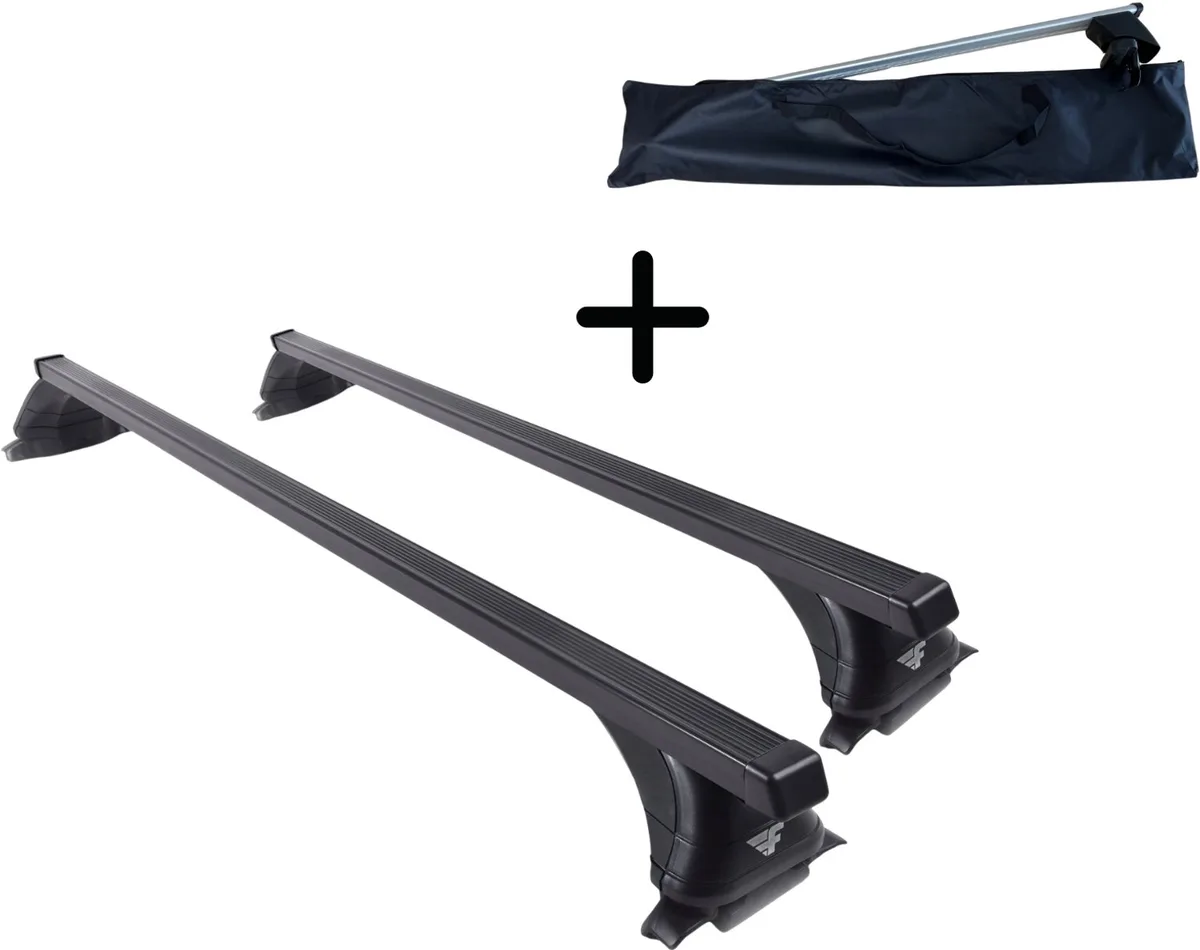 dakdragers BMW 3 touring vanaf 2019 gesloten dakrailing - Staal 3 cm - 75 kg laadvermogen - Met opbergtas de Farad en Noir – photo produit