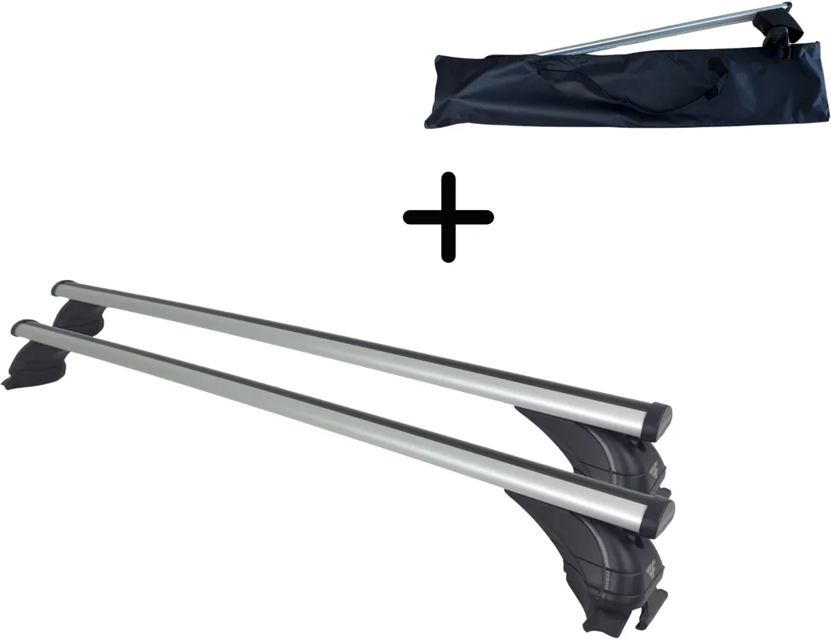 dakdragers Dacia Bigster vanaf 2024 open dakrailing - Aluminium 6 cm - 100 kg laadvermogen - Met opbergtas by Farad in Grey – product photo