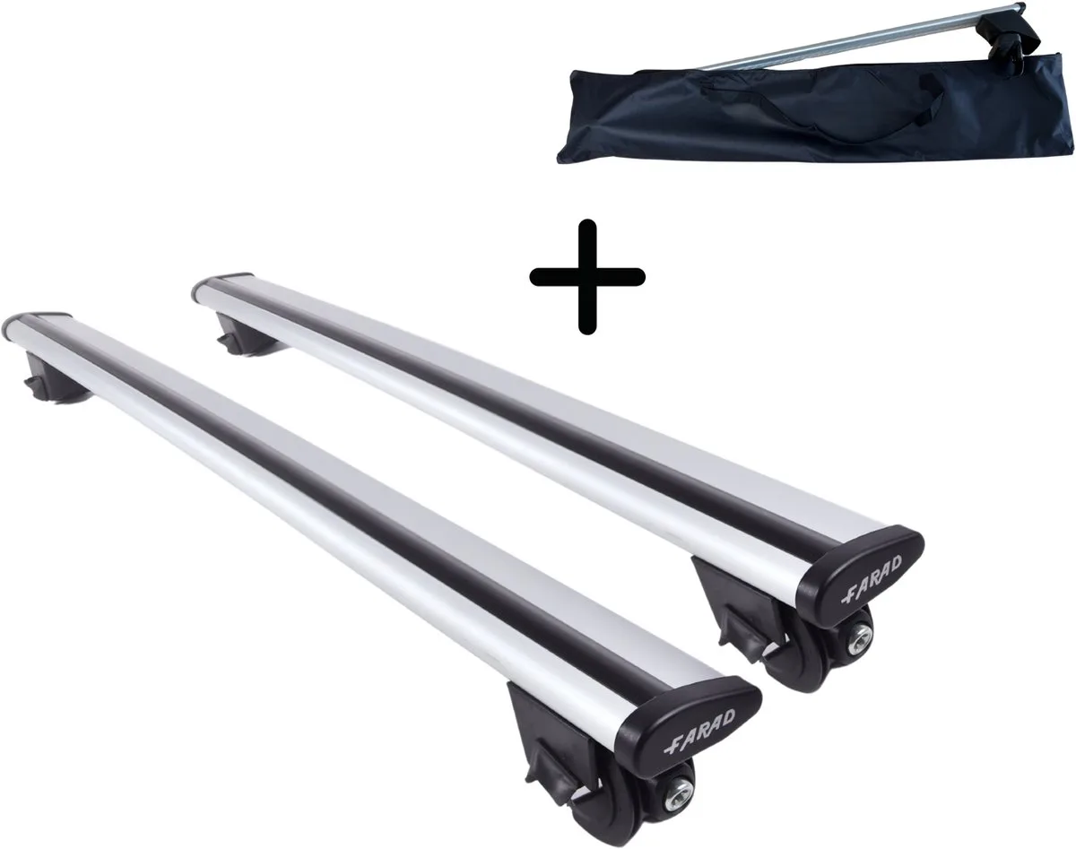 dakdragers Dacia Duster 2010 t/m 2014 open dakrailing - 100 kg laadvermogen - Wingbar - Met opbergtas by Farad in Grey – product photo