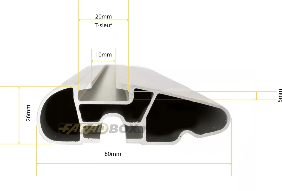 dakdragers Fiat Punto 3d 1999-2011 zonder dakrail - Aerodynamisch zilver - 100 kg laadvermogen - Met opbergtas de Farad en Gris – photo produit