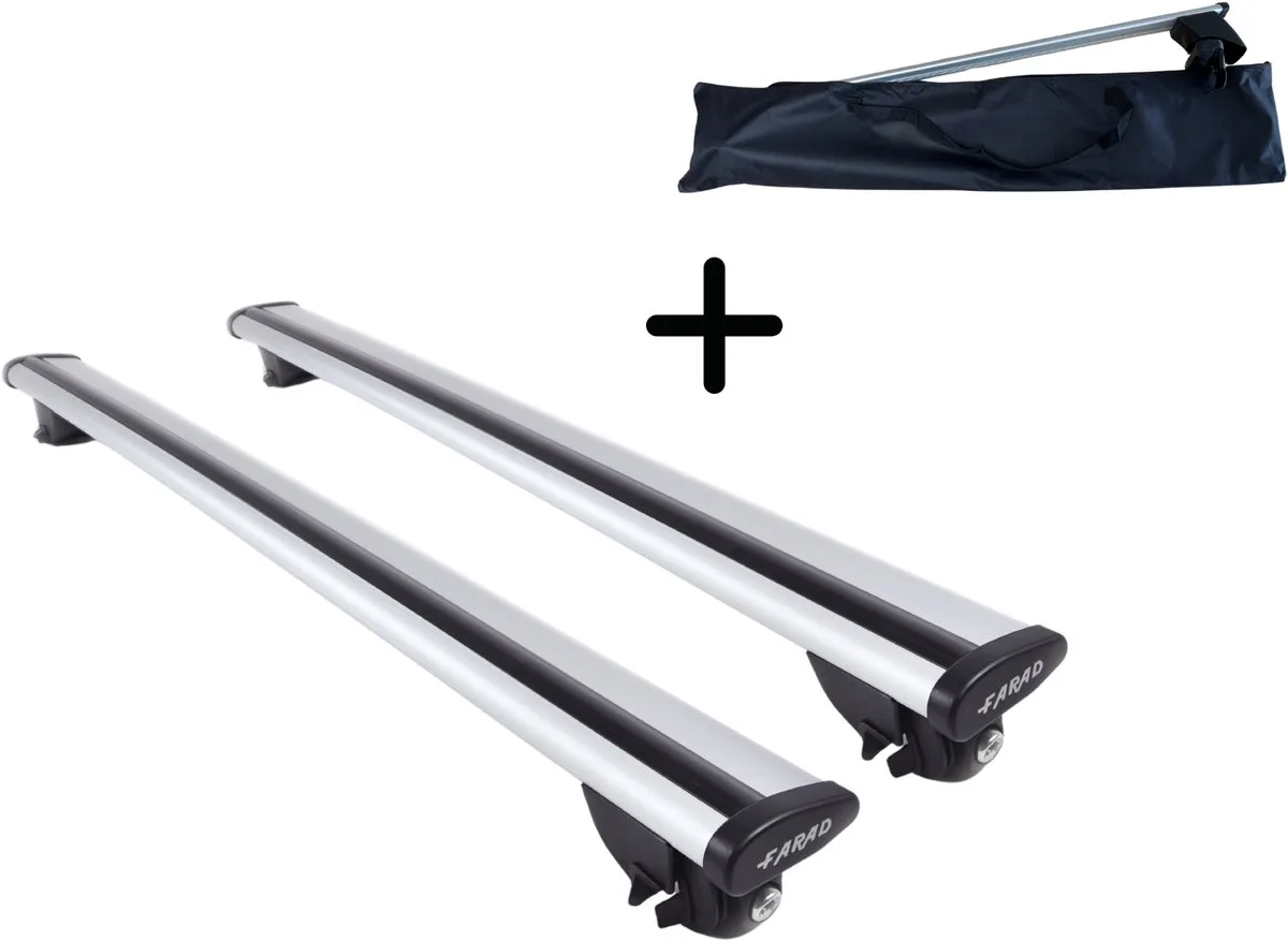 dakdragers Ford Galaxy 2015 t/m 2023 gesloten dakrailing - 100 kg laadvermogen - Wingbar - Met opbergtas de Farad en Gris – photo produit