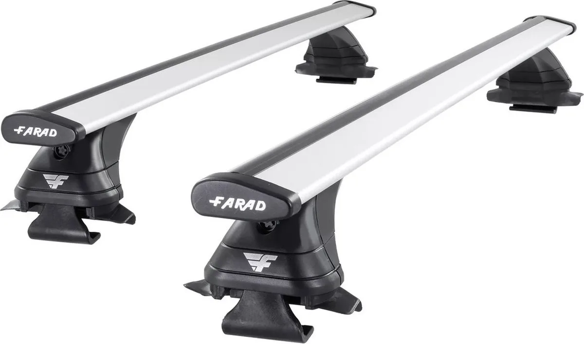 Dakdragers geschikt voor BMW X5 - E53 2002 t/m 2007 open dakrailing - Aluminium - Hoog laadvermogen 100kg - Wingbar Zilver - Merk Farad by Farad in Grey – product photo