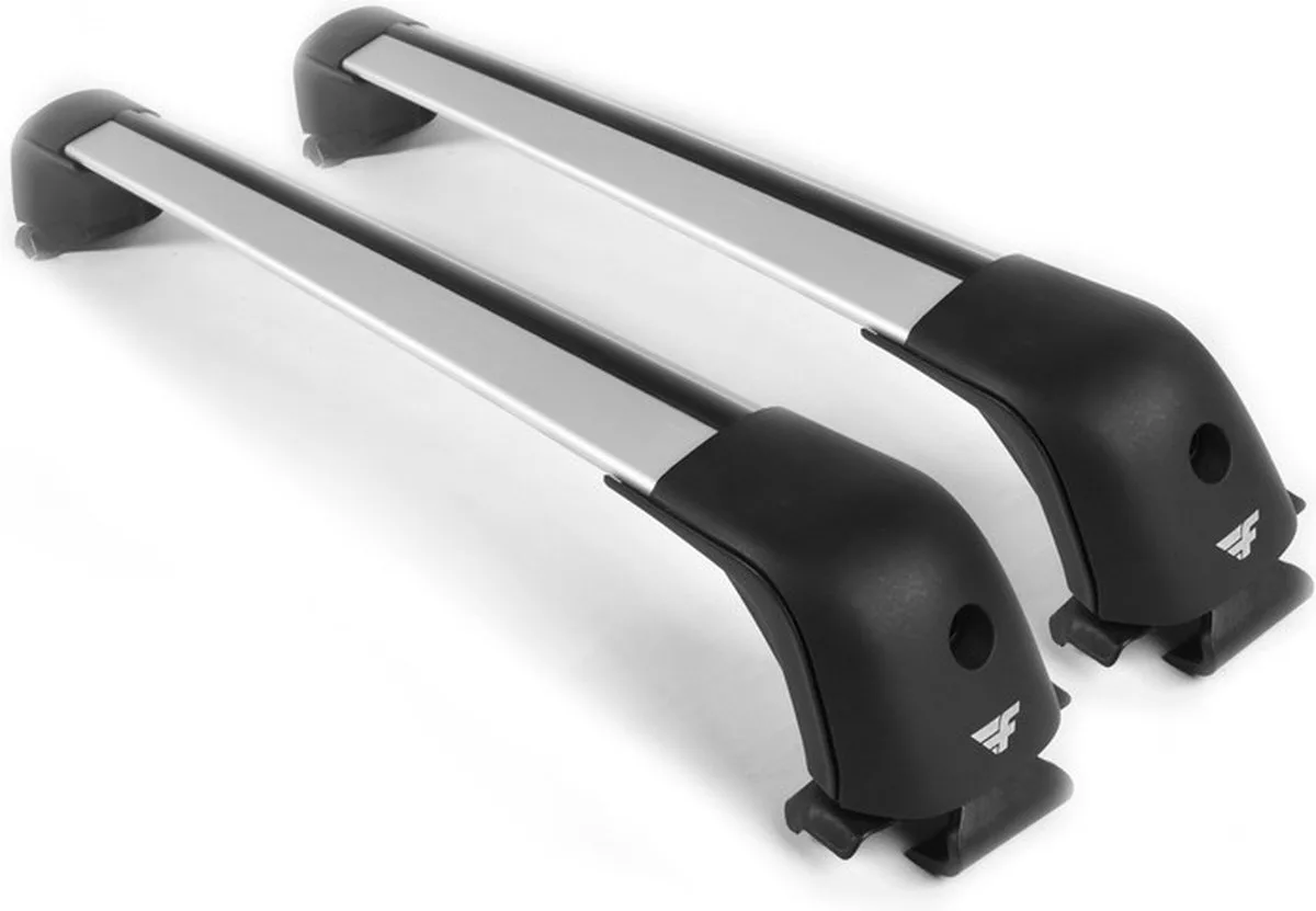 Dakdragers geschikt voor Citroën C4 Cactus 2014 t/m 2018 open dakrailing - Aluminium - Hoog laadvermogen 100kg - Wingbar - Merk Farad by Farad in Grey – product photo