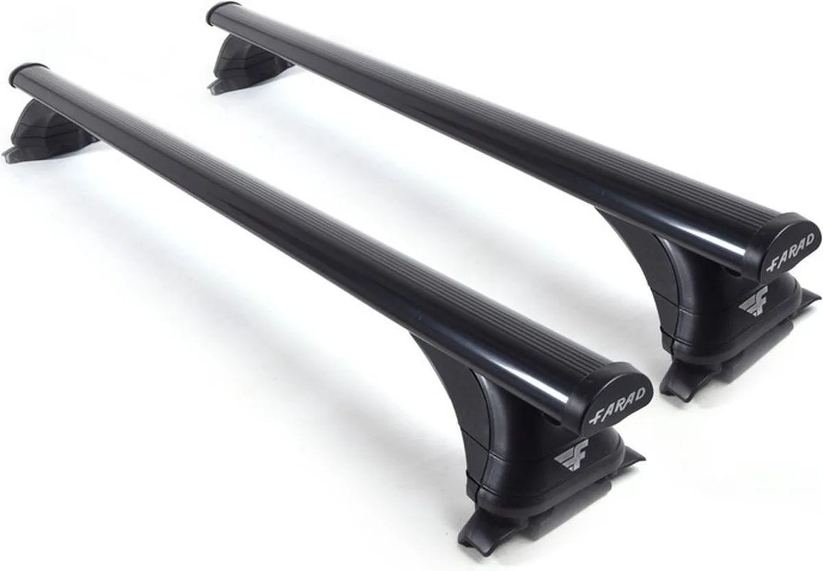 Dakdragers geschikt voor de BMW IX1 (U11 BEV) vanaf 2023 gesloten dakrailing – Staal Breed –75kg laadvermogen – Merk Farad by Farad in Black – product photo