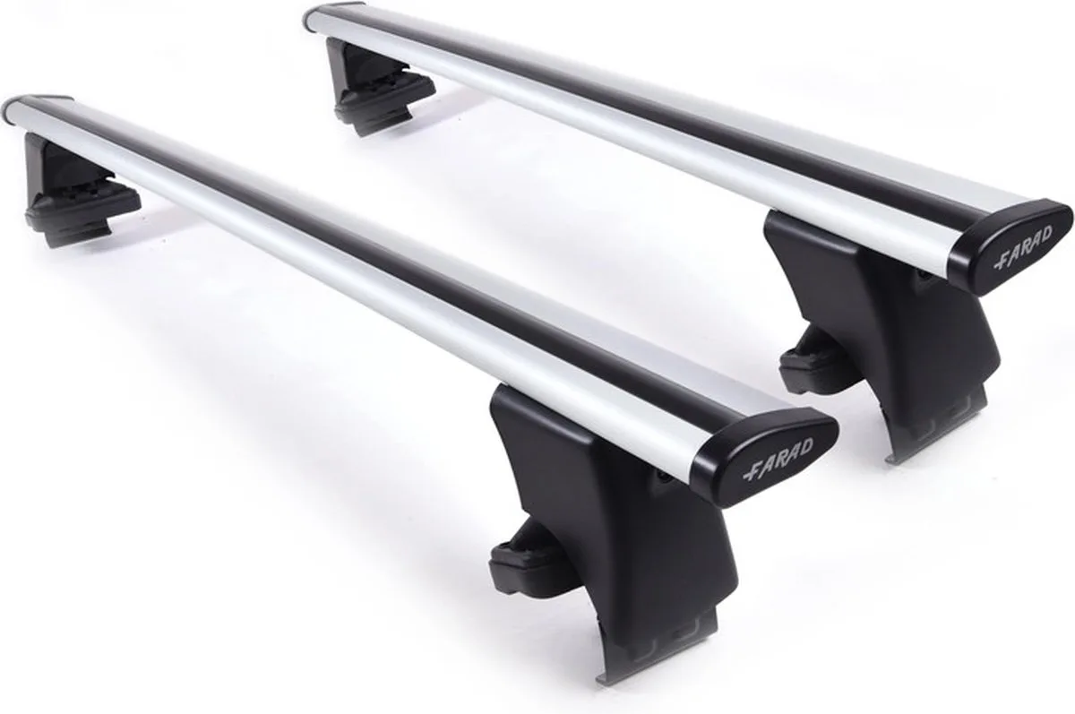 Dakdragers geschikt voor de Mazda 2 Hybrid 5 deurs vanaf 2022 glad dak - Aluminium - Hoog laadvermogen 100kg - Wingbar - Zilver - Merk Farad van Farad in Grijs – productfoto