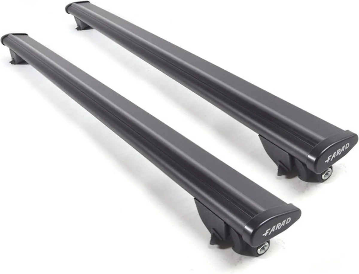 Dakdragers geschikt voor de Mitsubishi ASX vanaf 2010 gesloten dakrailing - Aluminium - Hoog laadvermogen 100kg - Wingbar - Merk Farad by Farad in Black – product photo