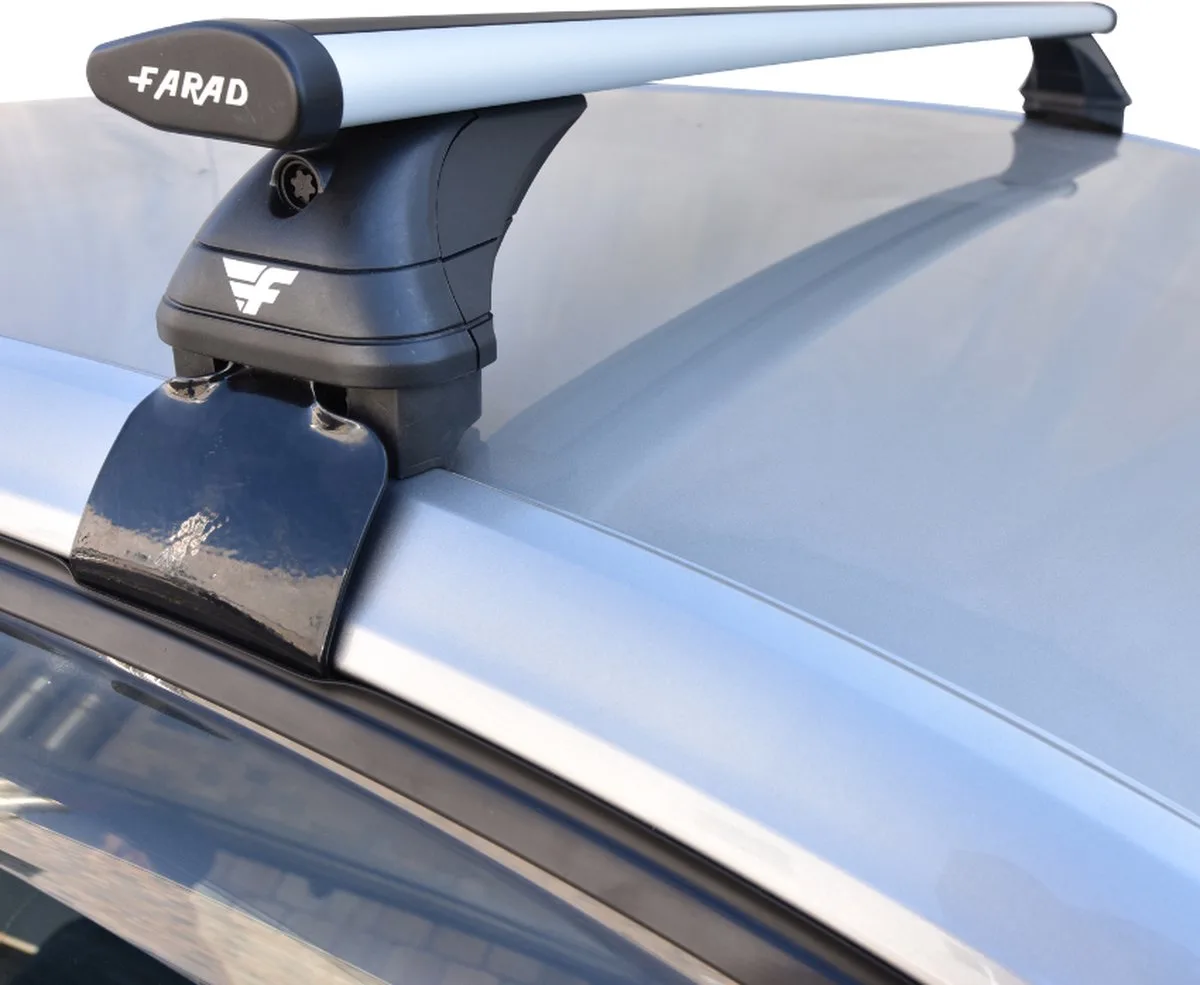 Dakdragers geschikt voor de Opel Grandland vanaf 2017 glad dak - Aluminium - Hoog laadvermogen 100kg - Wingbar - Zilver - Merk Farad de Farad en Gris – photo produit