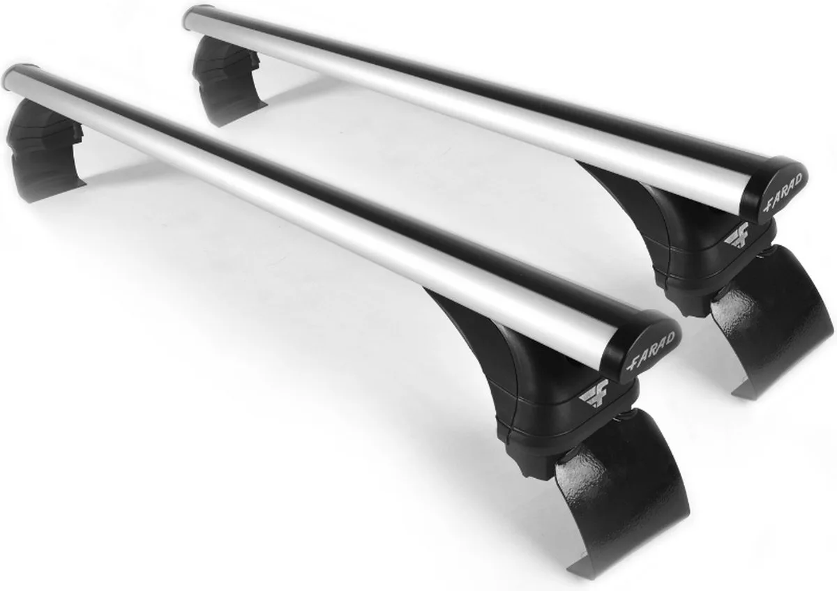 Dakdragers geschikt voor de Peugeot 208 vanaf 2019 glad dak - Aluminium - Hoog laadvermogen 100kg - Merk Farad van Farad in Zilver – productfoto