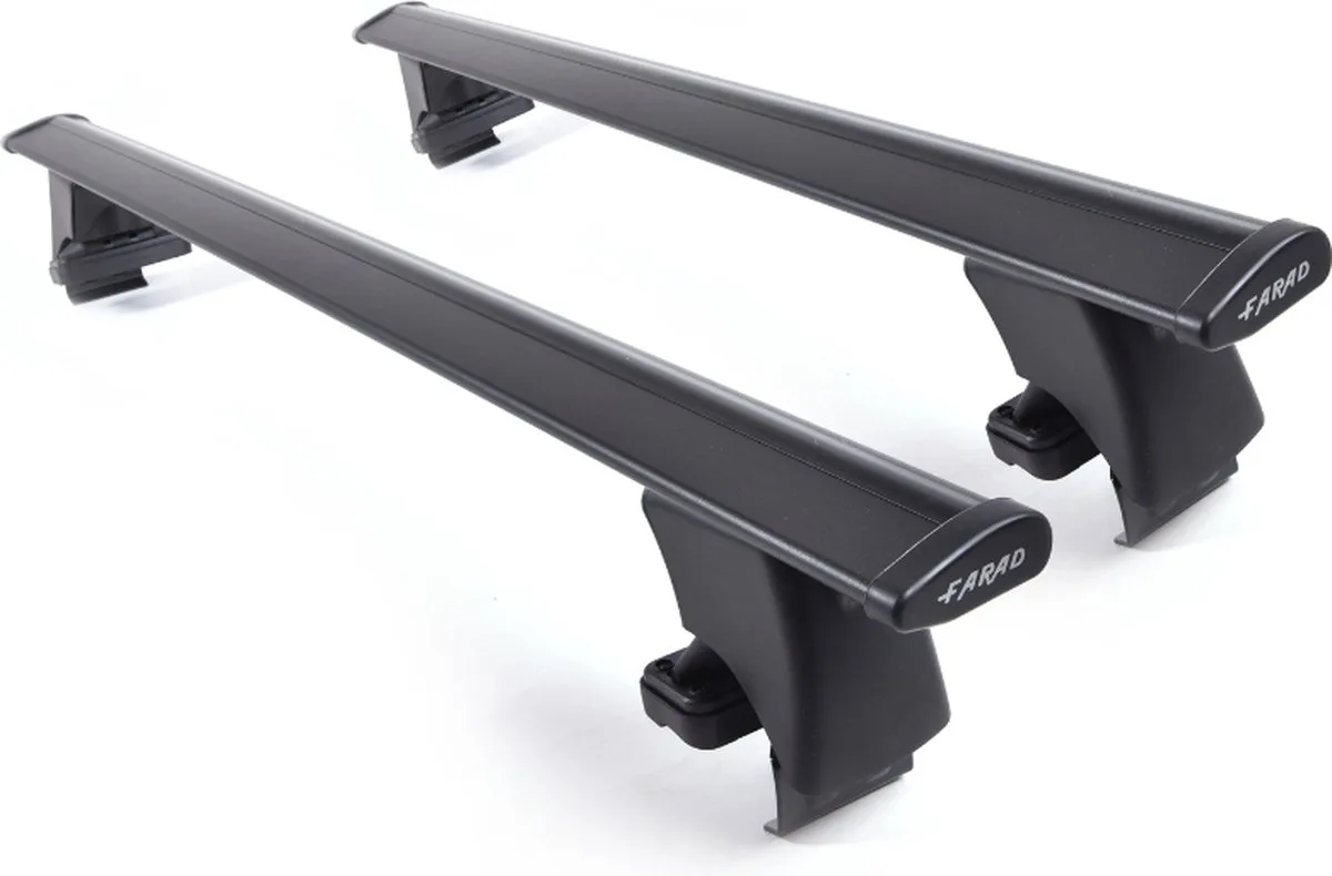Dakdragers geschikt voor de Renault Clio V E-tech vanaf 2023 glad dak - Aluminium - Hoog laadvermogen 100kg - Wingbar - Merk Farad de Farad en Noir – photo produit