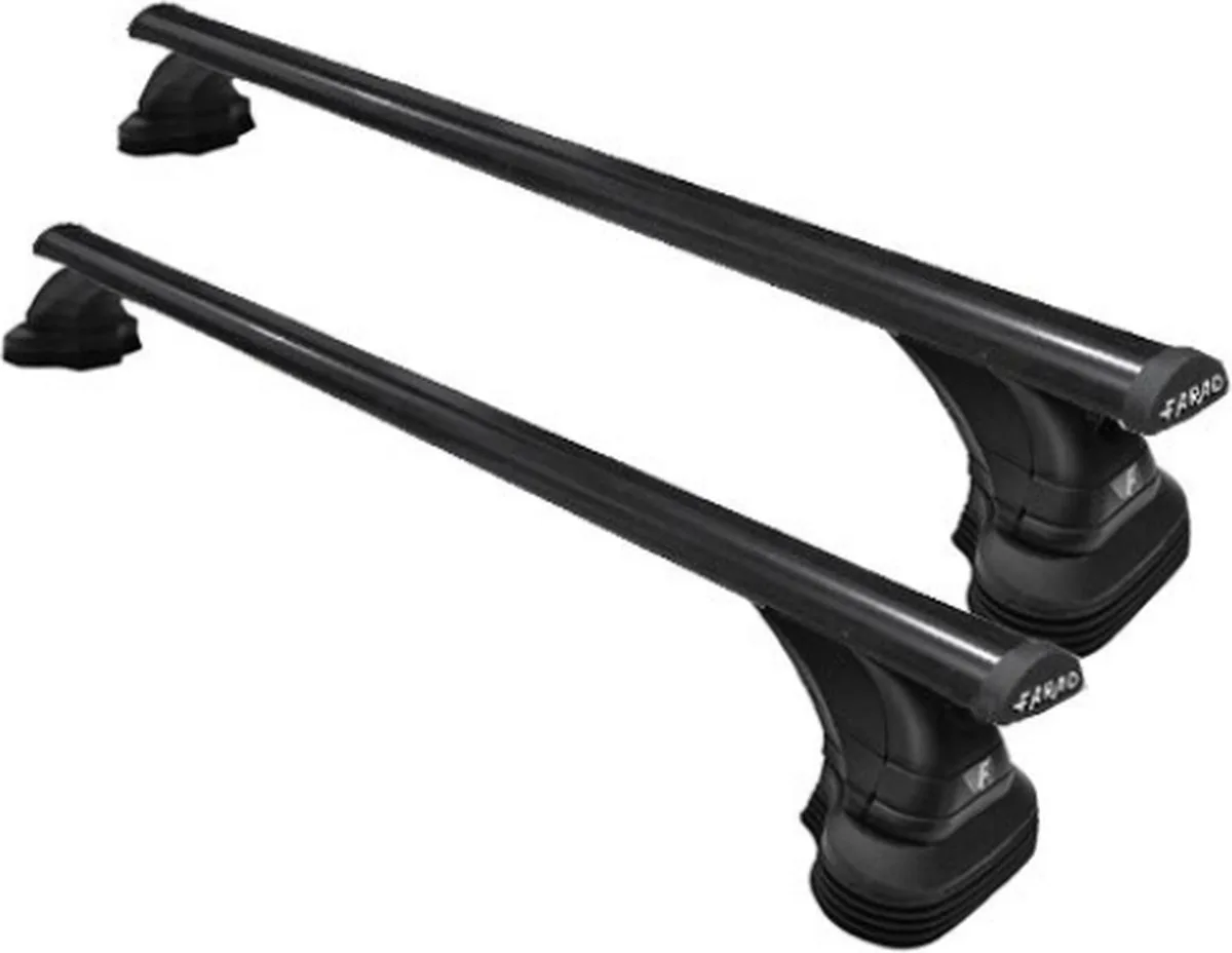 Dakdragers geschikt voor de Subaru Levorg vanaf 2014 met fixpoints - Staal Breed - 75kg laadvermogen - Merk Farad van Farad in Zwart – productfoto