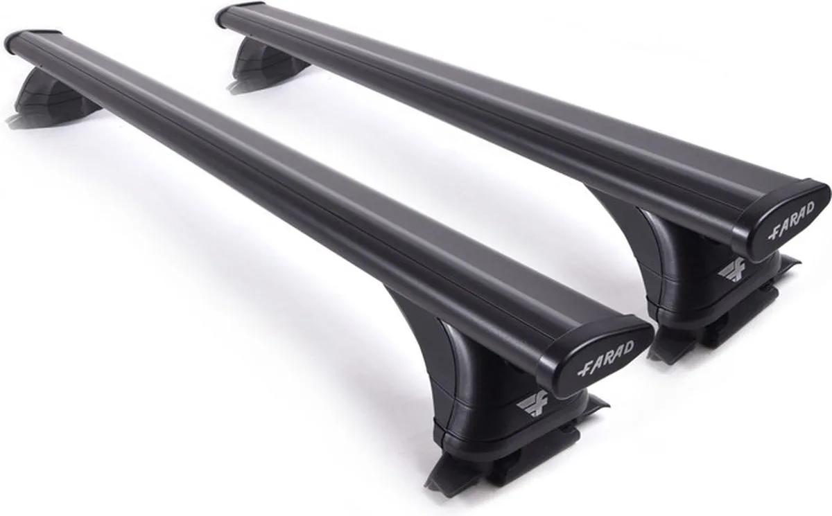 Dakdragers geschikt voor de Suzuki SX4 S-Cross vanaf 2013 gesloten dakrailing - Aluminium - Hoog laadvermogen 100kg - Wingbar - Merk Farad by Farad in Black – product photo