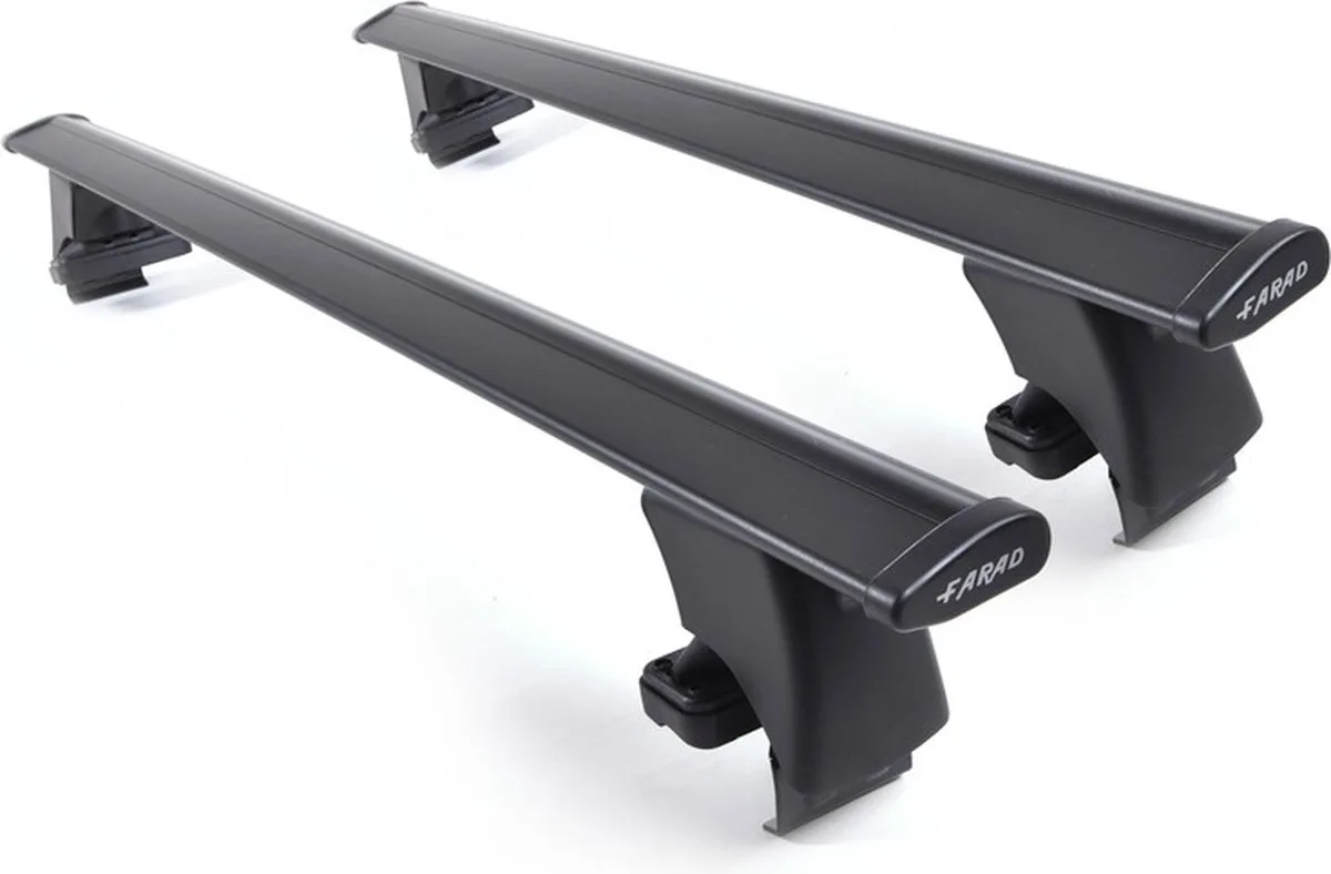 Dakdragers geschikt voor de Toyota Auris 2007 t/m 2012 glad dak - Aluminium - Hoog laadvermogen 100kg - Wingbar - Merk Farad de Farad en Noir – photo produit