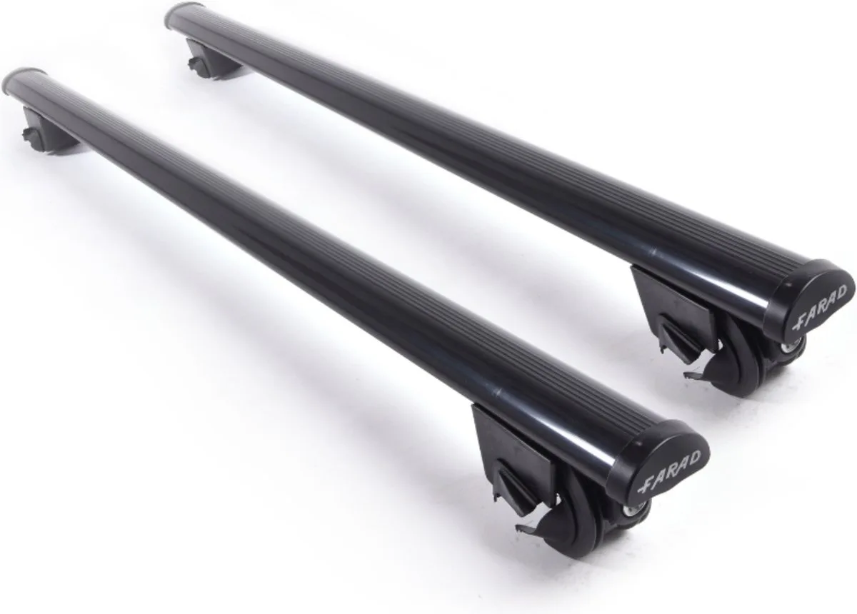 Dakdragers geschikt voor Ford Ranger DC 2012 t/m 2022 open dakrailing - Staal breed - 75kg Laadvermogen - Merk Farad van Farad in Zwart – productfoto