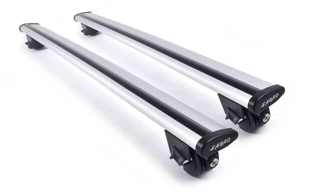 Dakdragers geschikt voor Ford Tourneo Courier vanaf 2023 open dakrailing - Aluminium - Hoog laadvermogen 100kg - Wingbar Zilver - Merk Farad de Farad en Gris – photo produit