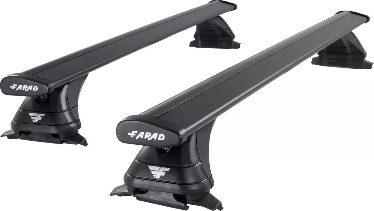 Dakdragers geschikt voor Hyundai Santa Fe vanaf 2024 open dakrailing - Aluminium - Hoog laadvermogen 100kg - Wingbar - Merk Farad by Farad in Black – product photo