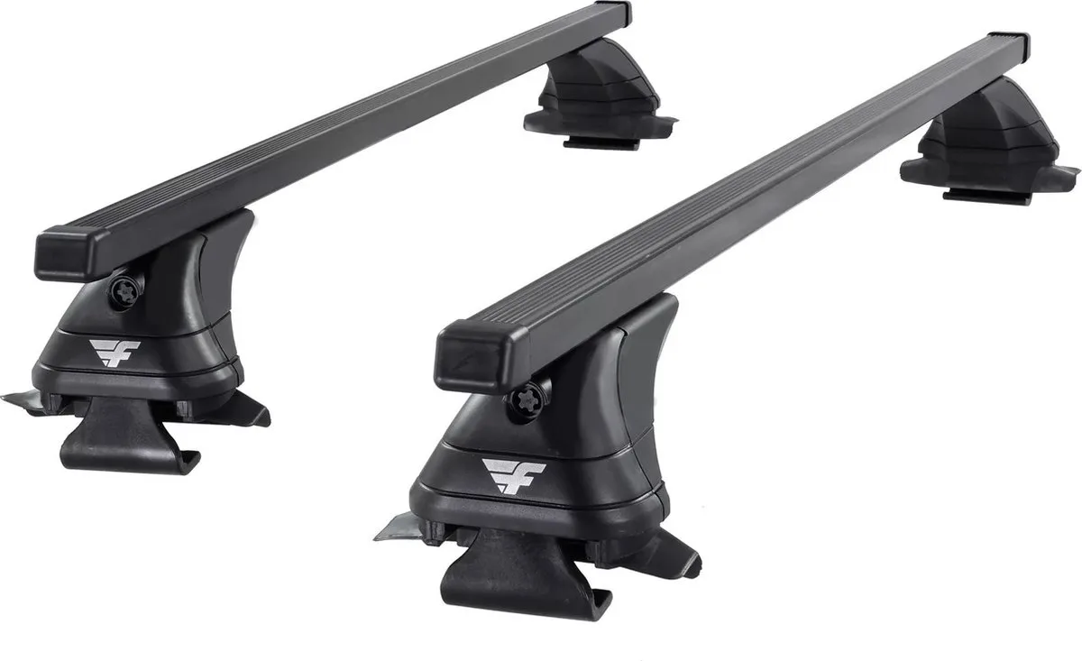 Dakdragers geschikt voor Hyundai Santa Fe vanaf 2024 open dakrailing - Staal Smal - 75kg Laadvermogen - Merk Farad by Farad in Black – product photo