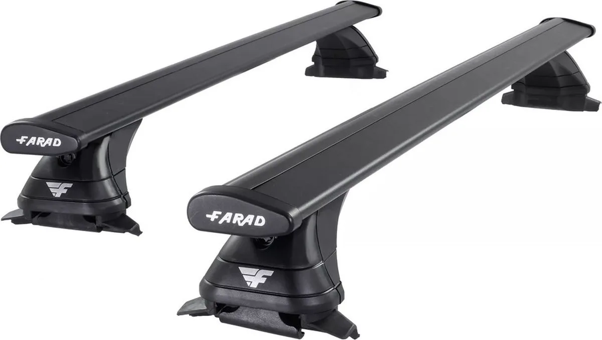 Dakdragers geschikt voor Kia Carnival 1999 t/m 2006 open dakrailing - Aluminium - Hoog laadvermogen 100kg - Wingbar - Merk Farad von Farad in Schwarz – Produktfoto