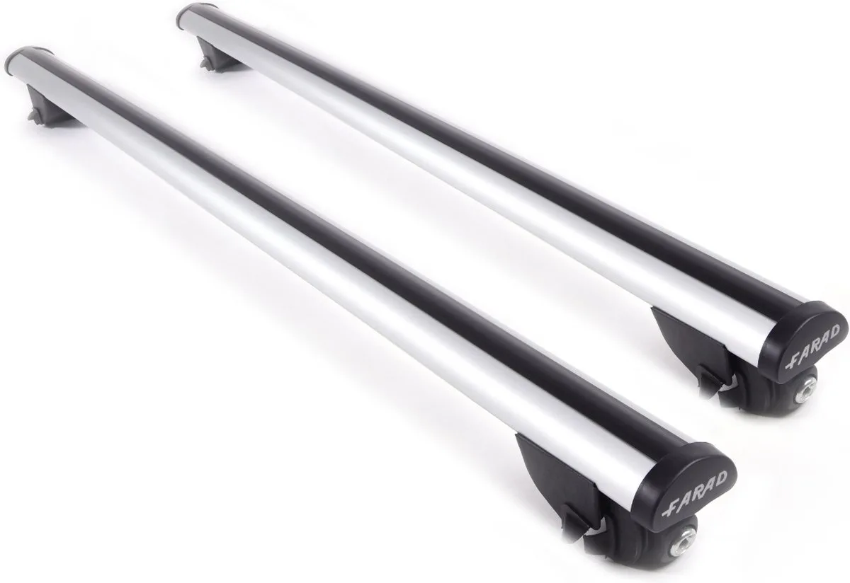 Dakdragers geschikt voor Kia EV9 vanaf 2023 open dakrailing - Aluminium - Hoog laadvermogen 100kg - Merk Farad by Farad in Silver – product photo