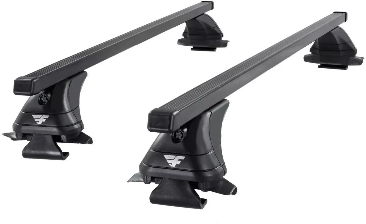 Dakdragers geschikt voor Kia EV9 vanaf 2023 open dakrailing - Smal Staal - Laadvermogen 75kg - Merk Farad by Farad in Black – product photo