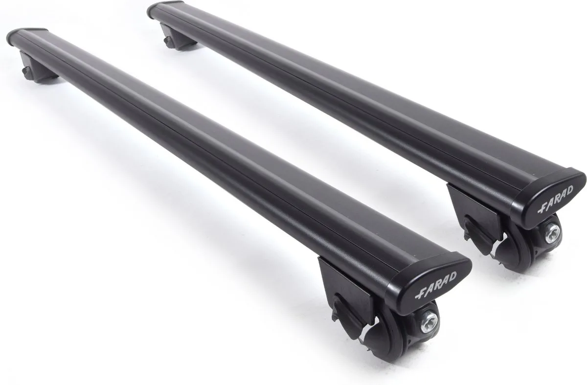 Dakdragers geschikt voor Kia EV9 vanaf 2023 open dakrailing - Aluminium - Hoog laadvermogen 100kg - Wingbar - Merk Farad de Farad en Noir – photo produit