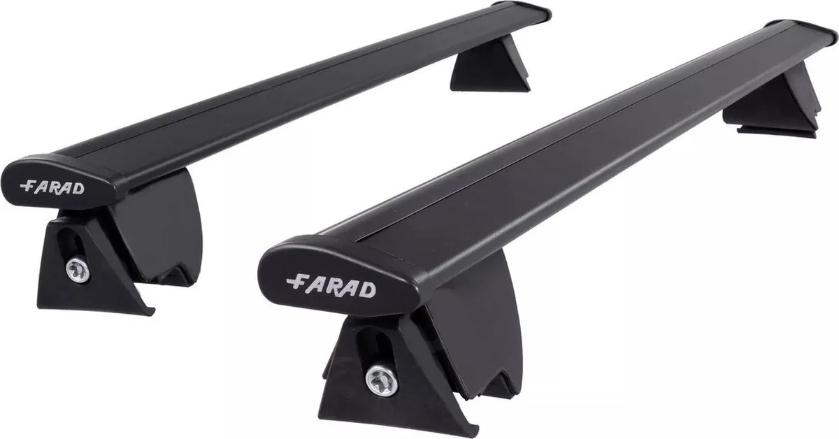 Dakdragers geschikt voor Kia Niro 2016 t/m 2022 gesloten dakrailing - Aluminium - Hoog laadvermogen 100kg - Wingbar - Merk Farad de Farad en Noir – photo produit