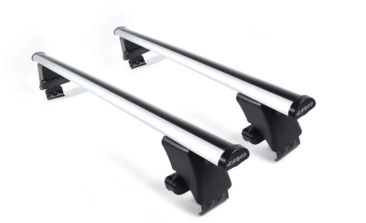 Dakdragers geschikt voor Peugeot E-208 vanaf 2019 glad dak - Aluminium - Hoog laadvermogen 100kg - Merk Farad by Farad in Silver – product photo