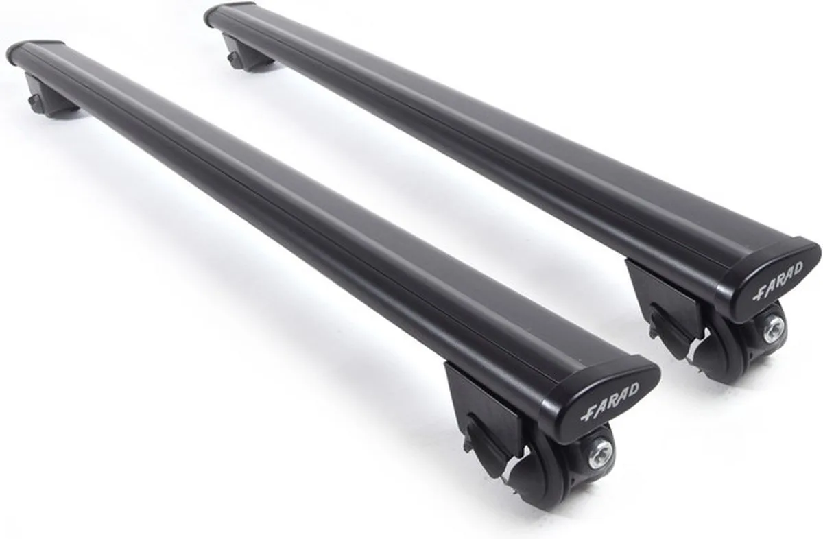 Dakdragers geschikt voor Renault Alaskan vanaf 2018 open dakrailing - Aluminium - Hoog laadvermogen 100kg - Wingbar - Merk Farad by Farad in Black – product photo