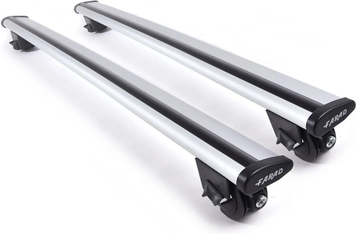 Dakdragers geschikt voor Renault Clio Sporter vanaf 2013 open dakrailing - Aluminium - Hoog laadvermogen 100kg - Wingbar Merk Farad by Farad in Silver – product photo