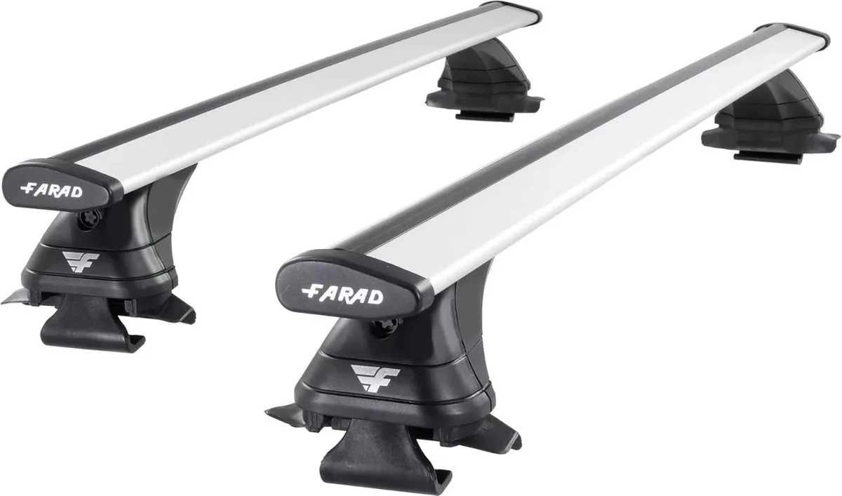Dakdragers Mercedes EQB - open dakrailing - aluminium - 100kg laadvermogen van Farad in Grijs – productfoto