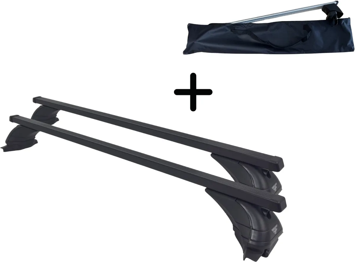 Farad dakdragers BMW X5 -E70 2007 t/m 2013 open dakrailing - Staal 3 cm - 75 kg laadvermogen - Met opbergtas by Farad in Black – product photo