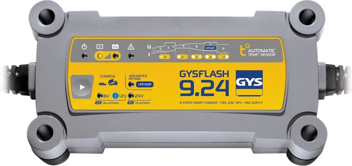 Acculader GYSFLASH 9.24 - 6/12/24V - 18-220 Ah - 9A van GYS – productfoto