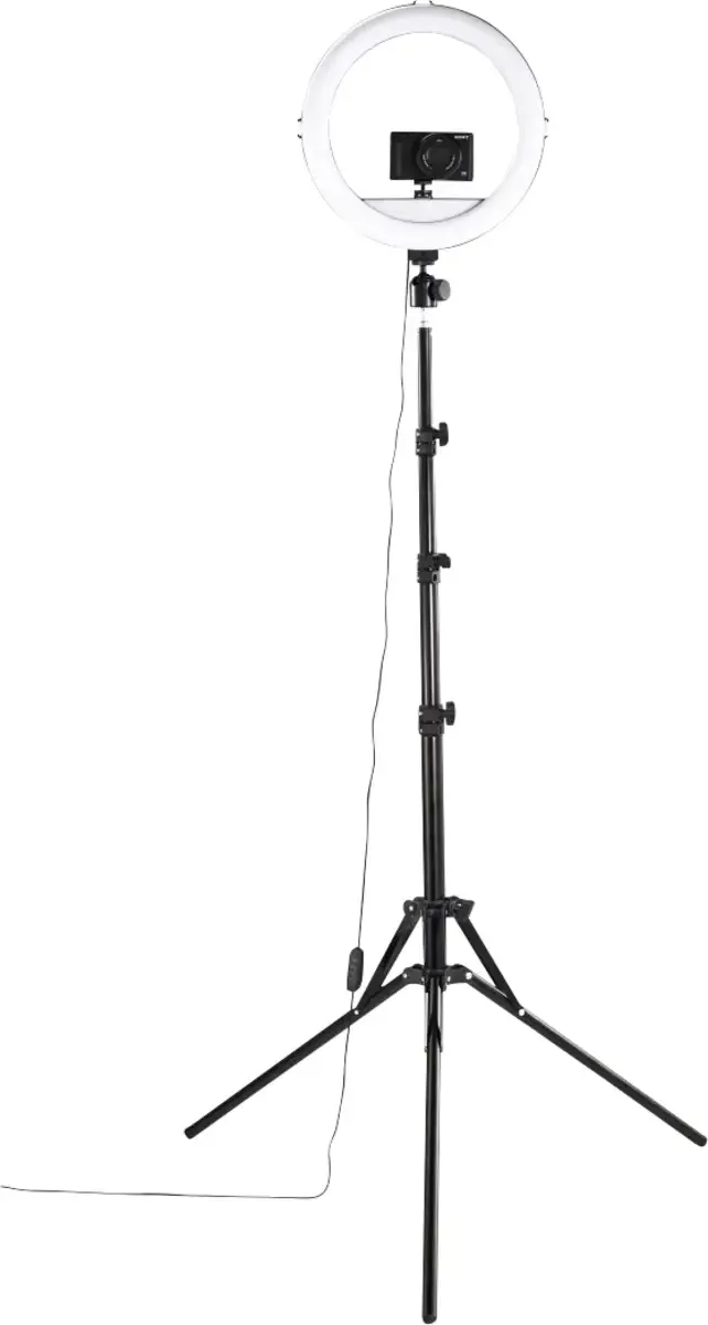 SpotLight Steady 120 III Smartphonehouder Zwart, Wit Incl. smartphonehouder, Bluetooth van Hama in Zwart, Wit – productfoto