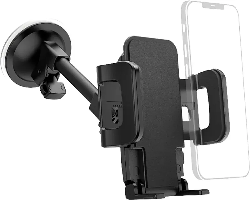 Telefoonhouder voor in de auto 360° draaibaar 45 - 90 mm Bevestigingswijze (auto): Zuignap van Hama in Zwart – productfoto