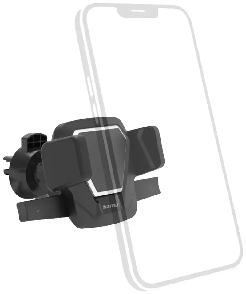Telefoonhouder voor in de auto 360° draaibaar 55 - 85 mm Bevestigingswijze (auto): Ventilatierooster van Hama in Zwart – productfoto