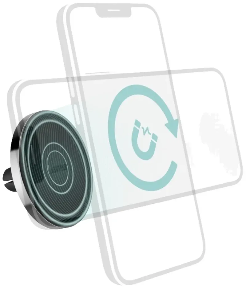 Telefoonhouder voor in de auto 360° draaibaar Bevestigingswijze (auto): Ventilatierooster van Hama in Zwart, Zilver – productfoto