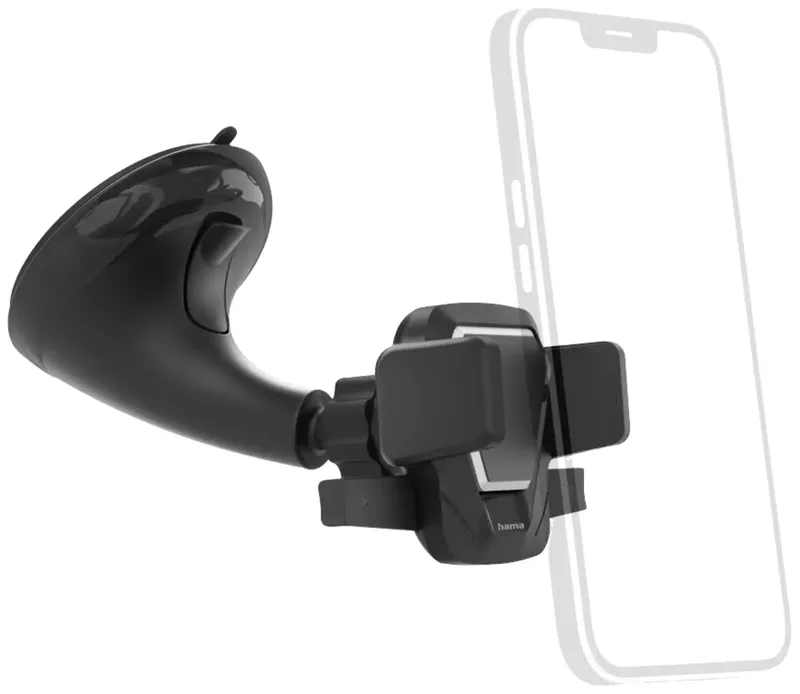 Telefoonhouder voor in de auto 55 - 80 mm Bevestigingswijze (auto): Zuignap van Hama in Zwart – productfoto
