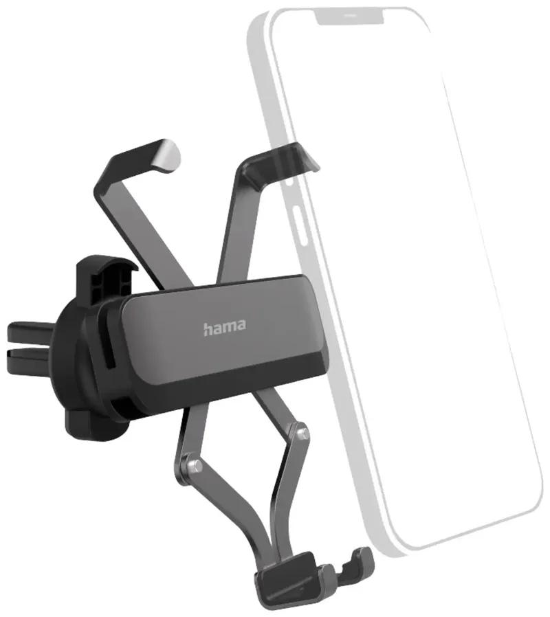 Ventilatierooster Telefoonhouder voor in de auto 50 - 90 mm van Hama in Zwart – productfoto