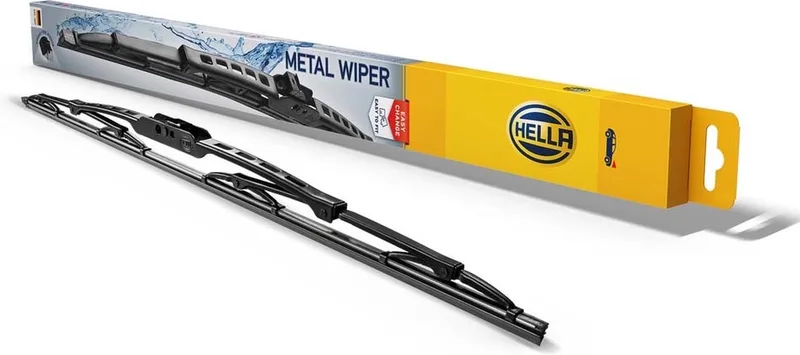 Metal Wiper Ruitenwisser - WP48 - Beugel ruitenwisser - voor voertuigen met stuur links - 19 - 475mm - Voor - Aantal: 1 van Hella in Geel – productfoto