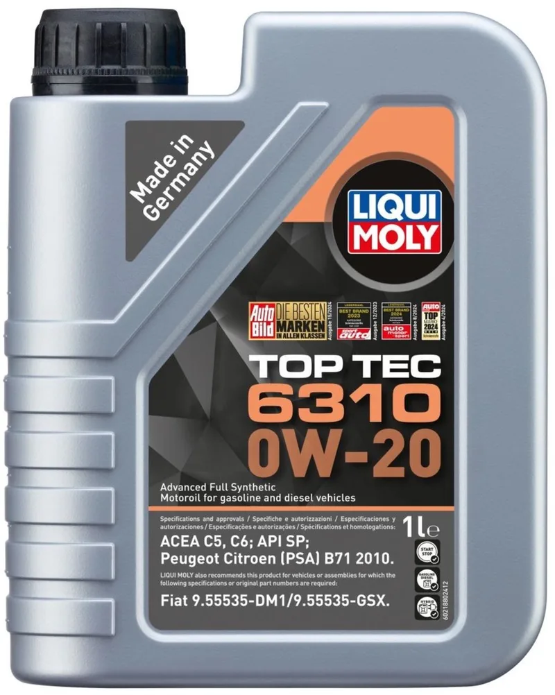 1L Liqui Moly 0W20 Top Tec 6310 de Liqui Moly – photo produit