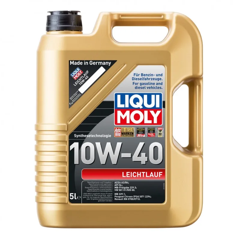 5L Liqui Moly Leichtlauf 10W-40 ACEA A3/B4 / 229.3, VW 501 01/505 00 van Liqui Moly – productfoto