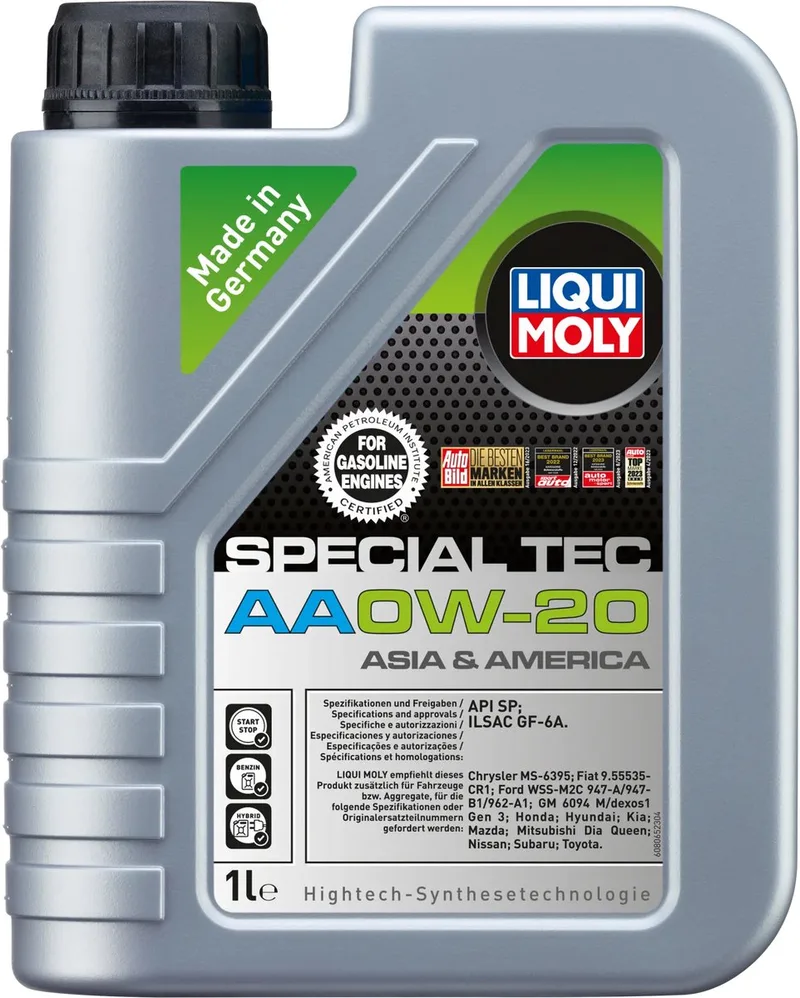 Liqui Moly 0W20 Special Tec AA Motorolie ( 1L ) 6738 APISP ILSACGF6A Dexos1Gen3 WSSM2C947A 955535CR1 van Liqui Moly – productfoto