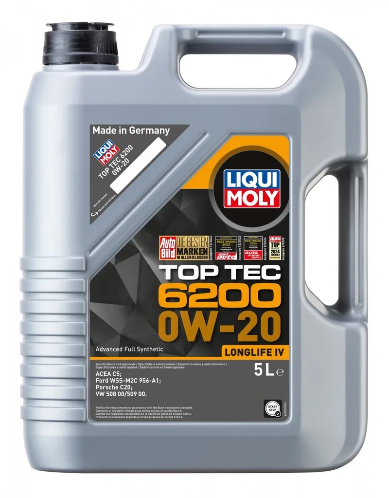 Liqui Moly 0W20 Top Tec 6200 Motorolie ( 5L ) 20789 LongLife IV C5 WSSM2C956A1 C20 508 00/509 00 van Liqui Moly – productfoto