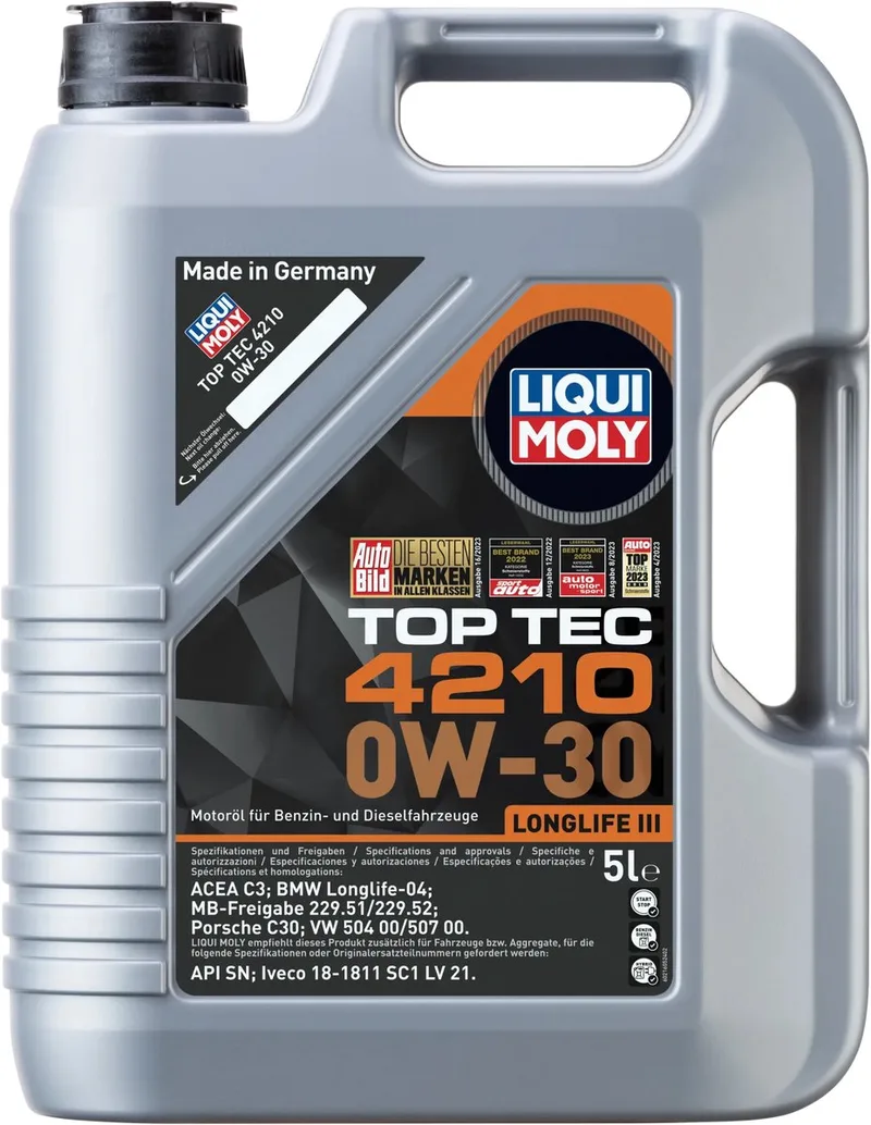 Motorolie Liqui Moly Top Tec 4210 0W-30 5L 21605 van Liqui Moly – productfoto